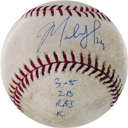 Marlon Byrd Signed Nationals At Cubs 4-26-2010 Game Used Baseball W/ "3-5, 2B, RBI, R" Insc. (MLB Au