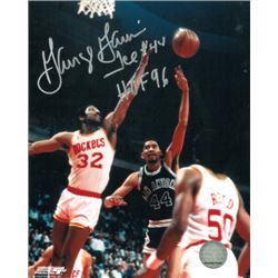 George Gervin Signed San Antonio Spurs 8X10 Photo Dual HOF 96 & ICE (Shooting)