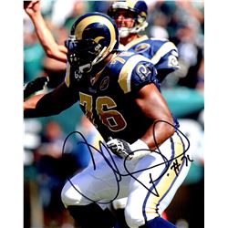 Orlando Pace Signed St Louis Rams Action 8X10 Photo