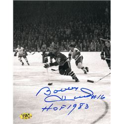 Bobby Hull Signed Chicago Blackhawks 8X10 B&W Photo HOF 1983