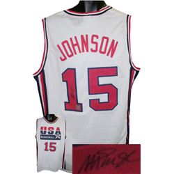 Magic Johnson Signed Team USA Olympic Dream Team White Custom Jersey