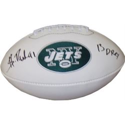 Sheldon Richardson Signed New York Jets White Logo Football 13 DROY