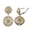 Image 1 : Matte Gold Plated Sterling Silver Filigree Cirlces With CZ Post Clip Earrings -1.42