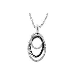 SS BLACK / WHITE DIAMOND PENDANT (#7751D-BLK)