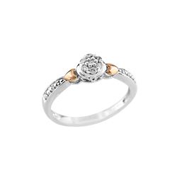 SS/PNKGOLD DIAMOND RING - Size 7 (#8912D)