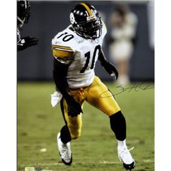 Santonio Holmes Signed Pittsburgh Steelers 16X20 Photo (White Jersey) - Holmes Hologram