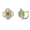 Image 1 : Sterling Silver Two Tone Flower Earrings