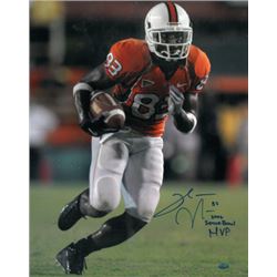 Sinorice Moss Signed Miami Hurricanes 16X20 Photo 2006 Senior Bowl MVP- Moss Hologram