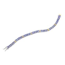 SS 7.25IN TWO TONE TANZANITE / WHITE TOPAZ BRACELET - Size 7.25 (#4210TWT)