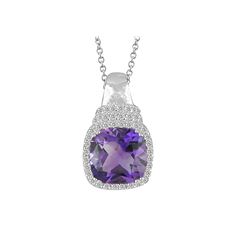 SS AMETHYST / DIAMOND PENDANT (#10189A)