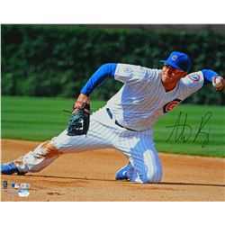 Anthony Rizzo Signed Chicago Cubs Fielding Action On Knees 16X20 Photo
