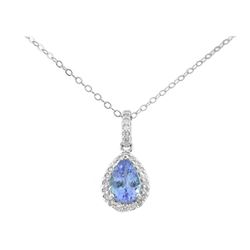 SS TANZANITE / WHITE TOPAZ PENDANT (#10060MUL1)