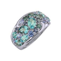 SS SWISS / LDN BLUE TOPAZ / TANZANITE / IOLITE RING - Size 7 (#10384MUL1)