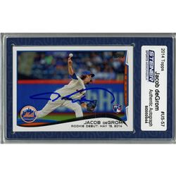 Jacob Degrom Signed 2014 Topps Rookie Card (Slabbed By Steiner)