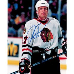 Jeremy Roenick Signed Chicago Blackhawks Face Bleeding Action 8X10 Photo