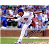 Image 1 : Hector Rondon Signed Chicago Cubs Leg Kick Pitching 8X10 Photo