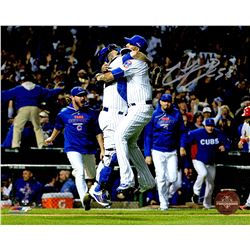 Hector Rondon Signed Chicago Cubs Celebration Hugging Miguel Montero 8X10 Photo