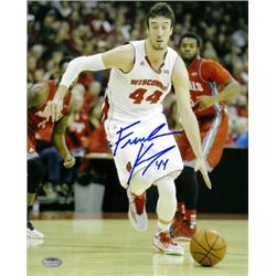 Frank Kaminsky Signed Wisconsin Badgers 16X20 Photo (White Jersey)