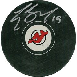 Travis Zajac Signed New Jersey Devils Hockey Puck