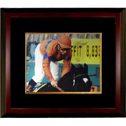 Laffit Pincay Signed Horse Racing 16X20 Photo 9530 Career Wins Custom Framed