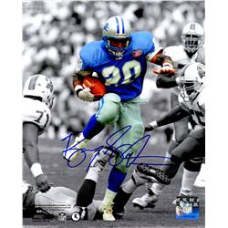 Barry Sanders Signed Detroit Lions Action Vs Bucs Spotlight 8X10 Photo