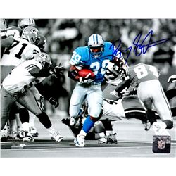 Barry Sanders Signed Detroit Lions Action Vs Packers Spotlight 8X10 Photo