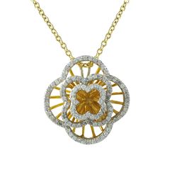 Sterling Silver Two Tone Flower Pendant