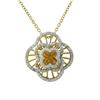 Image 1 : Sterling Silver Two Tone Flower Pendant