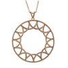 Image 1 : Rose Plated Sterling Silver, Open 45Mm Circle, Star Design CZ Pendant, 2.09"
