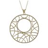Image 1 : Gold Plated Sterling Silver, 51Mm Circle, Line Design CZ Pendant, 1.65&Quot;