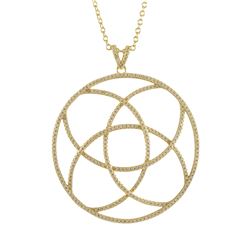 Gold Plated Sterling Silver, 45Mm Open Circle Design CZ Pendant Dimensions: 52.7Mm Long X 45Mm Wide 