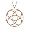 Image 1 : Rose Plated Sterling Silver, 45Mm Open Circle Design CZ Pendant Dimensions: 52.7Mm Long X 45Mm Wide 
