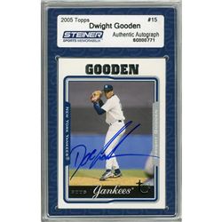 Dwight Gooden Signed 2005 Topps Card - Yankees - About To Pitch (Slabbed By Steiner)