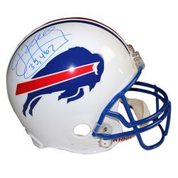 Jim Kelly Signed Buffalo Bills White Authentic Helmet W/ "35,467 Yds" Insc.