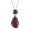 Image 1 : Rhodonite(Pink) Faceted Semi Precious Stone With CZ Border, 12Mm Round Circle, Gold Plated Sterling 