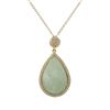 Image 1 : Green Aventurine/Chlorophane Semi Precious 13X20 Faceted Teardrop Stone, Gold Plated Sterling Silver