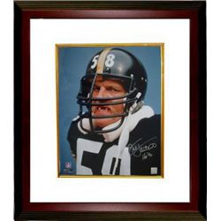 Jack Lambert Signed Pittsburgh Steelers 11X14 Photo Tooth HOF 90 Custom Framed-Lambert Hologram