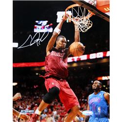 Chris Bosh Miami Heat Dunks Against Oklahoma City Thunder Signed 8X10 Photo