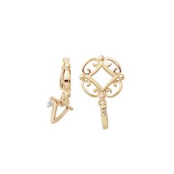 GOLD WHEEL / INITIAL V DANGLE (#221D)