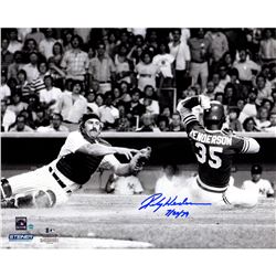 Rickey Henderson 1979 Scoring Vs. Thurman Munson 16X20 Photo W/ "7/20/79" Insc