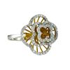 Image 1 : Sterling Silver Two Tone Flower Ring