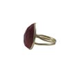 Image 2 : Rhodonite(Pink) Semi Precious Stone Set In Gold Plated Sterling Silver Adjustable Ring, Size 5-9 Dim