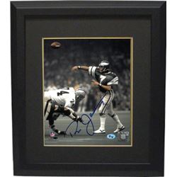 Ron Jaworski Signed Philadelphia Eagles 8X10 Photo Custom Framed #7 (Passing Vs Raiders)