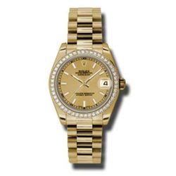 Rolex  Datejust 31  18K Yellow Gold Presidential Bracelet  Women Watch