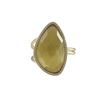 Image 1 : Citrine Cat's Eye Semi Precious Faceted Stone With CZ Border, On Gold Plated Sterling Silver Adjusta
