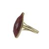 Image 2 : Rhodonite(Pink) Semi Precious Faceted Stone With CZ Border, On Gold Plated Sterling Silver Adjustabl