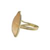 Image 2 : Peach Cat's Eye Semi Precious Faceted Stone With CZ Border, On Gold Plated Sterling Silver Adjustabl