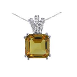 SS CITRINE / DIAMOND PENDANT (#10182C)