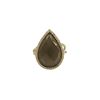 Image 1 : Smoky Quartz Semi Precious 13X20 Faceted Teardrop Stone, Gold Plated Sterling Silver CZ Adjustable R