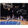 Image 1 : Christian Laettner Signed Duke Blue Devils Horizontal Metallic 8X10 Photo The Shot 3/28/92 Vs KY Buz